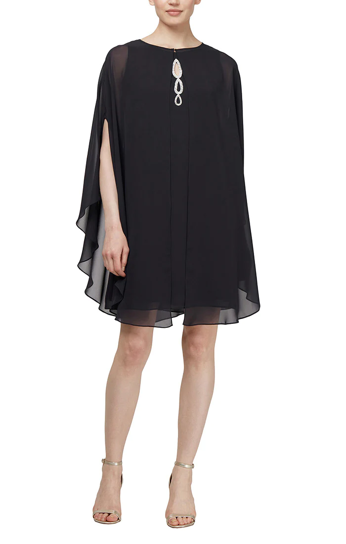 Cocktail Dresses Petite Chiffon Cocktail Dress Black