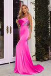 Portia and Scarlett Formal Prom Long Gown 22325 - The Dress Outlet Hot Pink