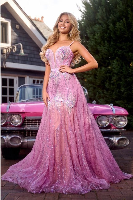 Prom Dresses Overskirt Prom Long Formal Dress Pink