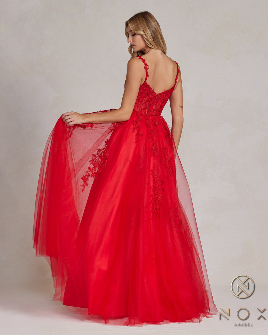 Nox Anabel T1082 Long Sexy A Line Prom Ball Gown Red