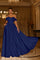 Prom Dresses A Line Long Pleated Formal Prom Dress  Navy