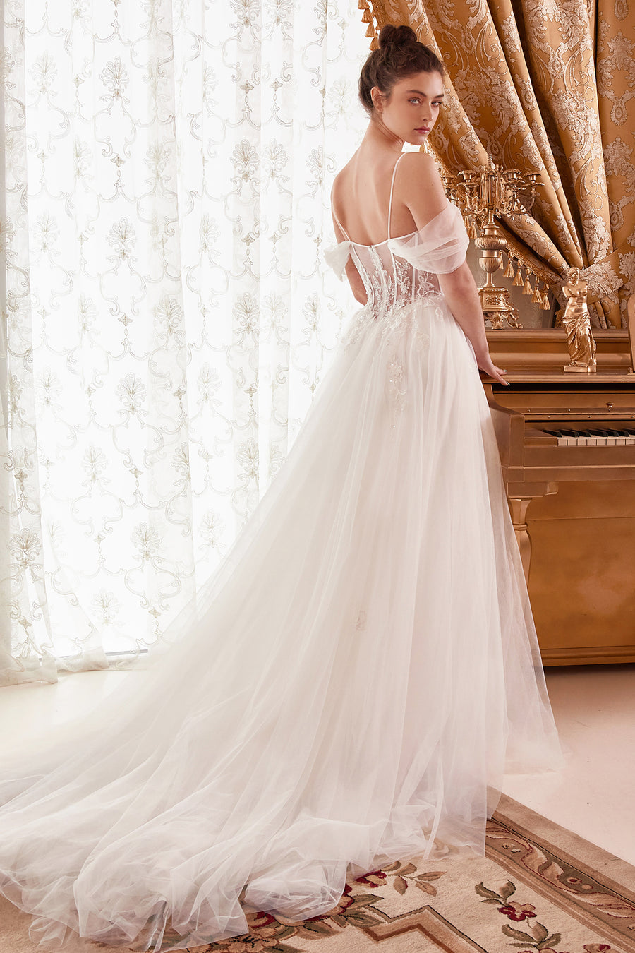 Cinderella Divine WN307 Long A Line Wedding Gown