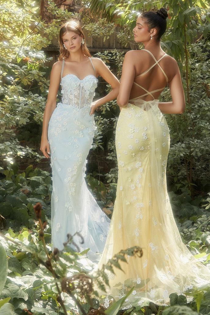 Andrea & Leo A1115 Mermaid Prom Gown Lt Blue_Yellow