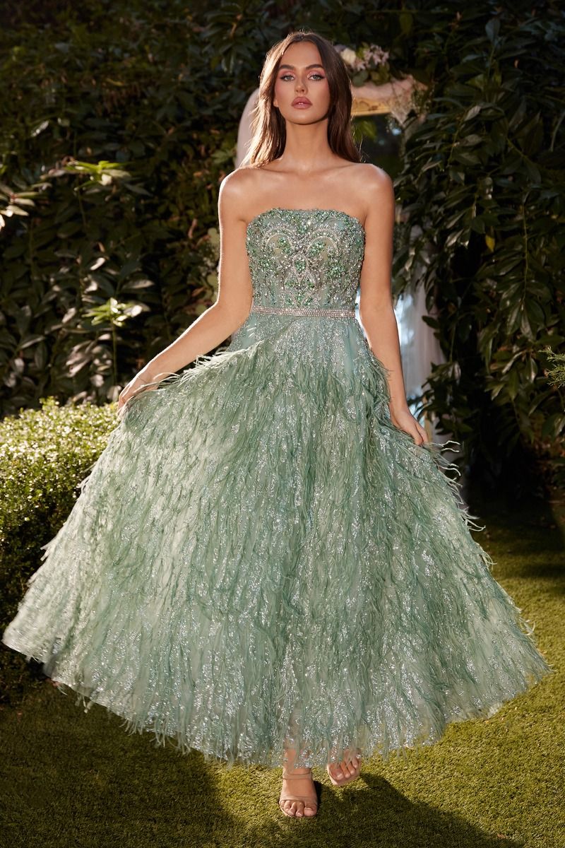 Prom Dresses Long A Line Formal Prom Tea Length Dress Sage