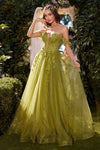 Prom Dresses Long Formal Prom A Line Dress Leaf Green