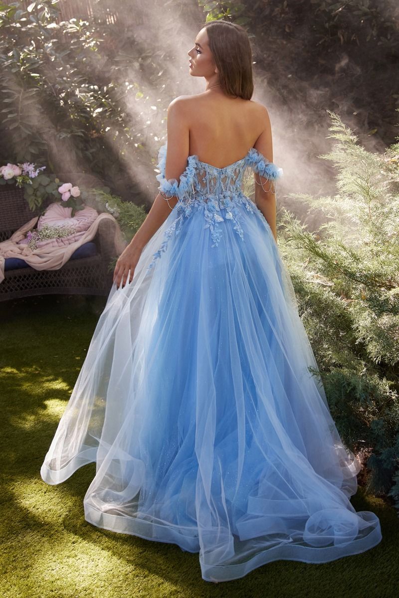 Prom Dresses Long Formal Prom A Line Dress Paris Blue