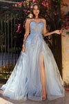 Prom Dresses Beaded A Line Formal Prom Long Dress Lt Blue