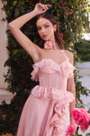 Prom Dresses Formal Prom Long Ruffle A Line Dress Blush