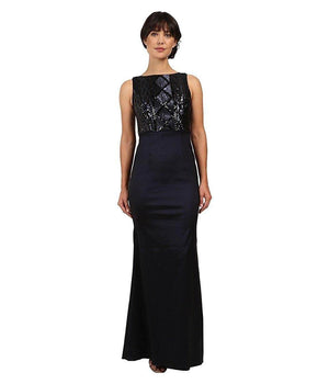 Navy Adrianna Papell AP1E200234 Long Sleeveless Formal Evening