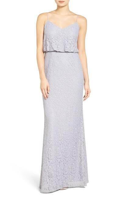 Adrianna Papell Long Formal Spaghetti Strap Lace Dress - The Dress Outlet Adrianna Papell