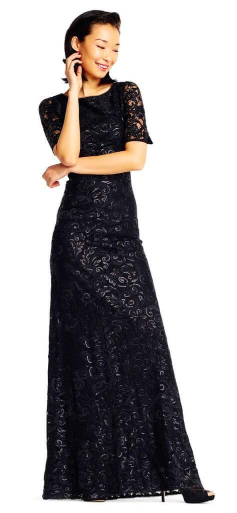 Black Adrianna Papell AP1E201418 Long Mother of the Bride Formal