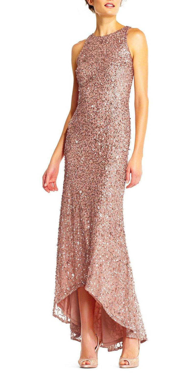 Adrianna Papell Crew Sleeveless Long Prom Dress - The Dress Outlet Adrianna Papell