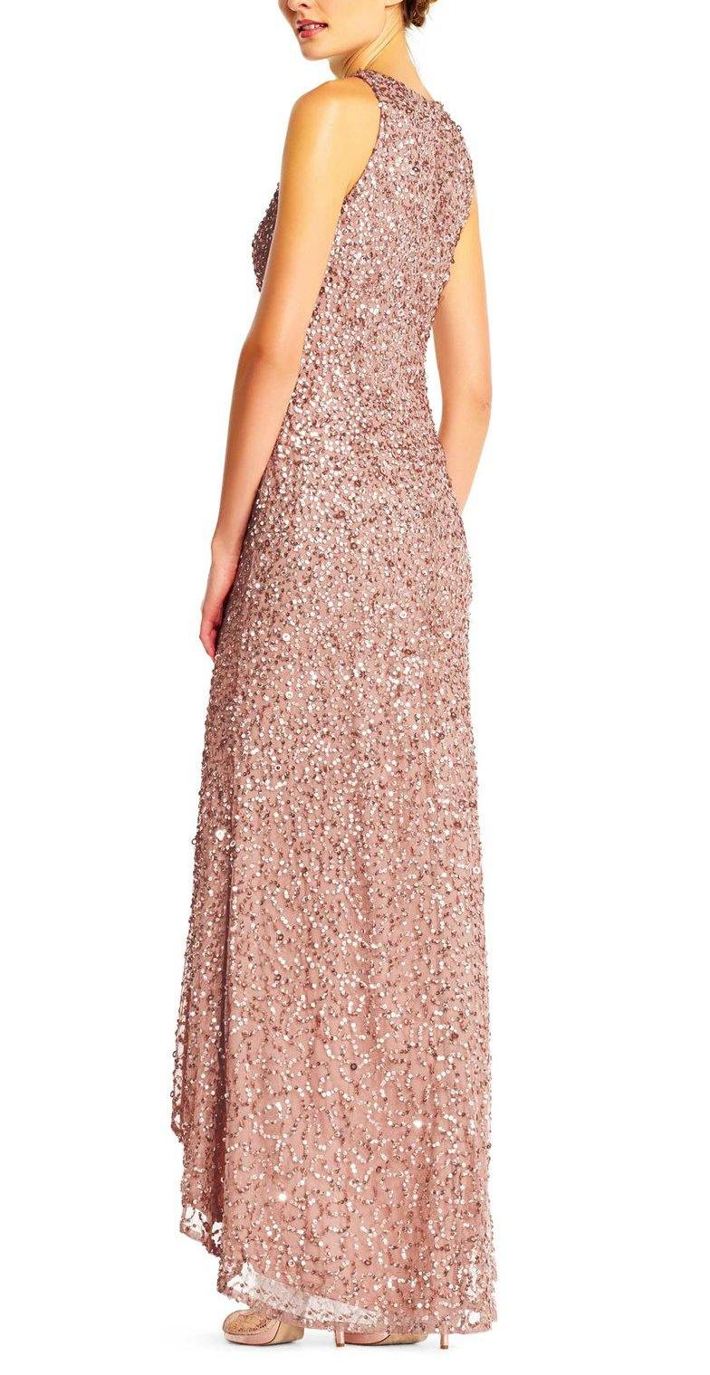 Adrianna Papell Crew Sleeveless Long Prom Dress - The Dress Outlet Adrianna Papell