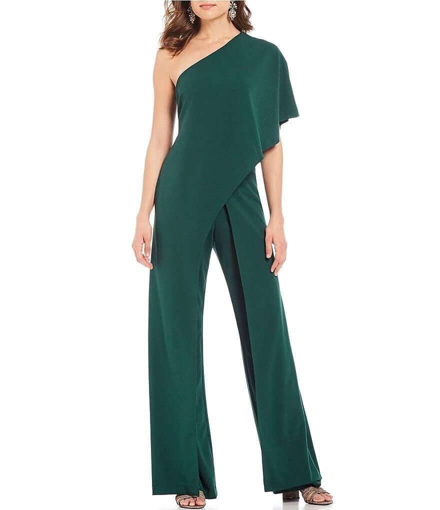 Adrianna Papell One Shoulder Pant Jumpsuit Formal - The Dress Outlet Adrianna Papell