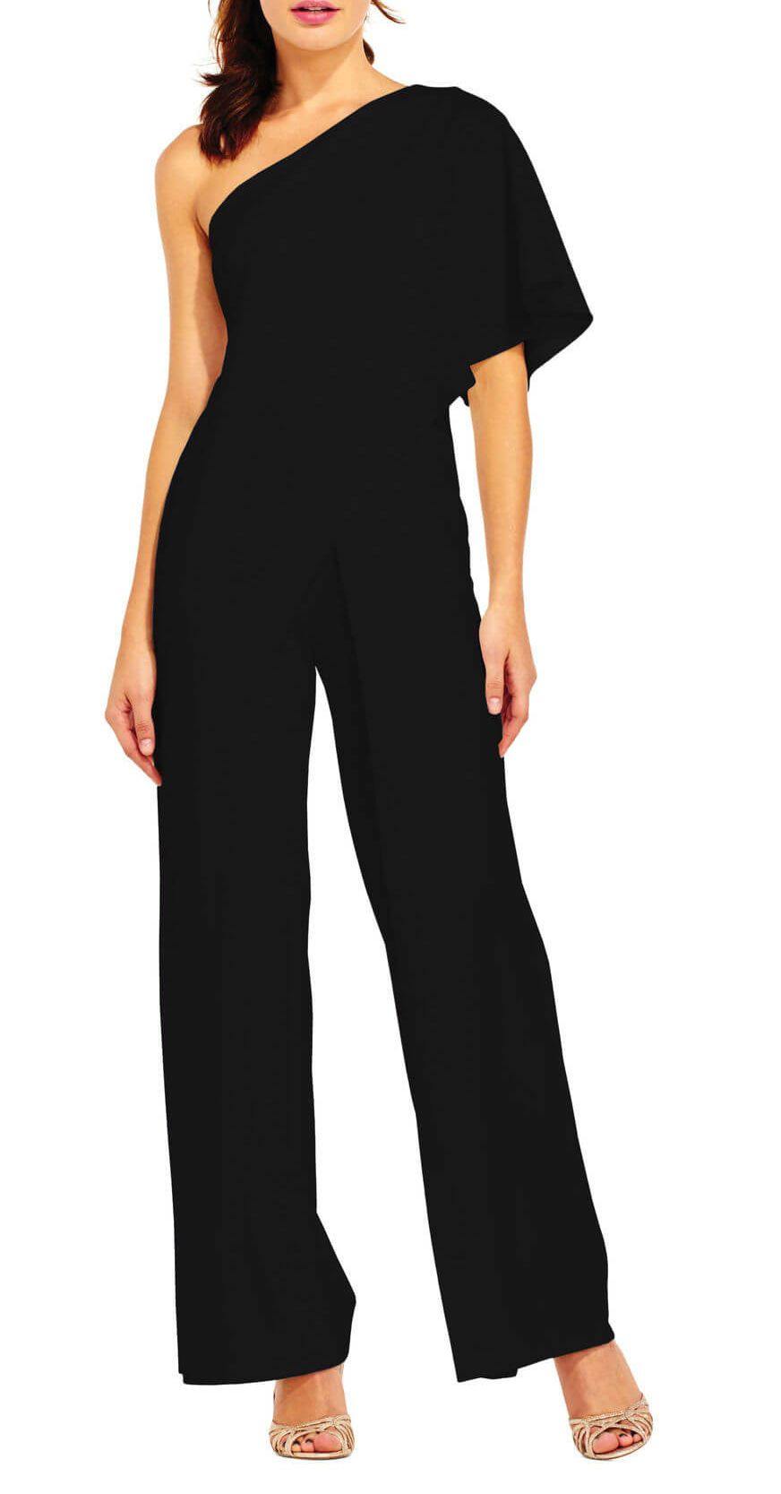 Adrianna Papell One Shoulder Pant Jumpsuit Formal - The Dress Outlet Adrianna Papell