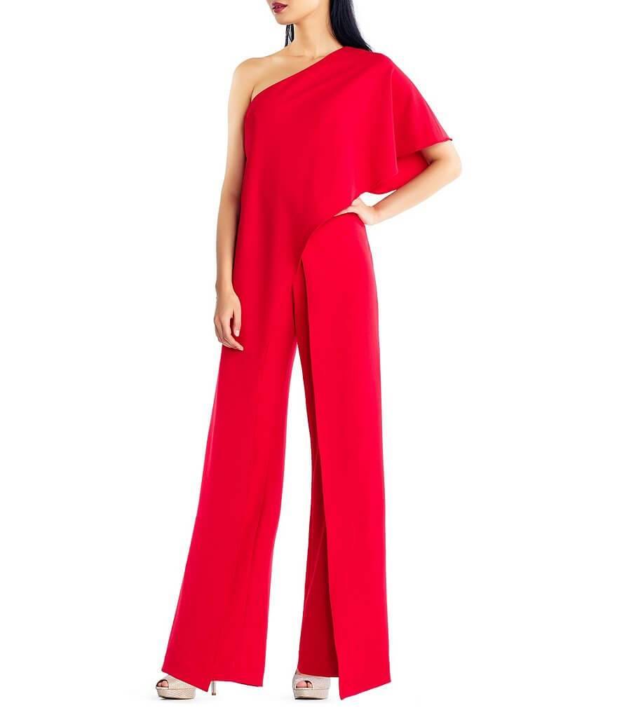 Adrianna Papell One Shoulder Pant Jumpsuit Formal - The Dress Outlet Adrianna Papell