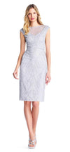 Adrianna Papell Beaded Cap Sleeve Short Cocktail Dress - The Dress Outlet Adrianna Papell