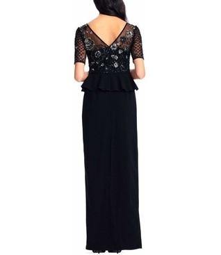 Adrianna Papell Illusion Flutter Long Formal Dress Plus Size - The Dress Outlet Adrianna Papell