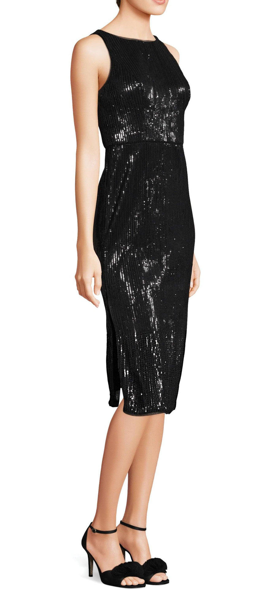 Adrianna Papell Scoop Neck Sleeveless Short Sequin Dress - The Dress Outlet Adrianna Papell