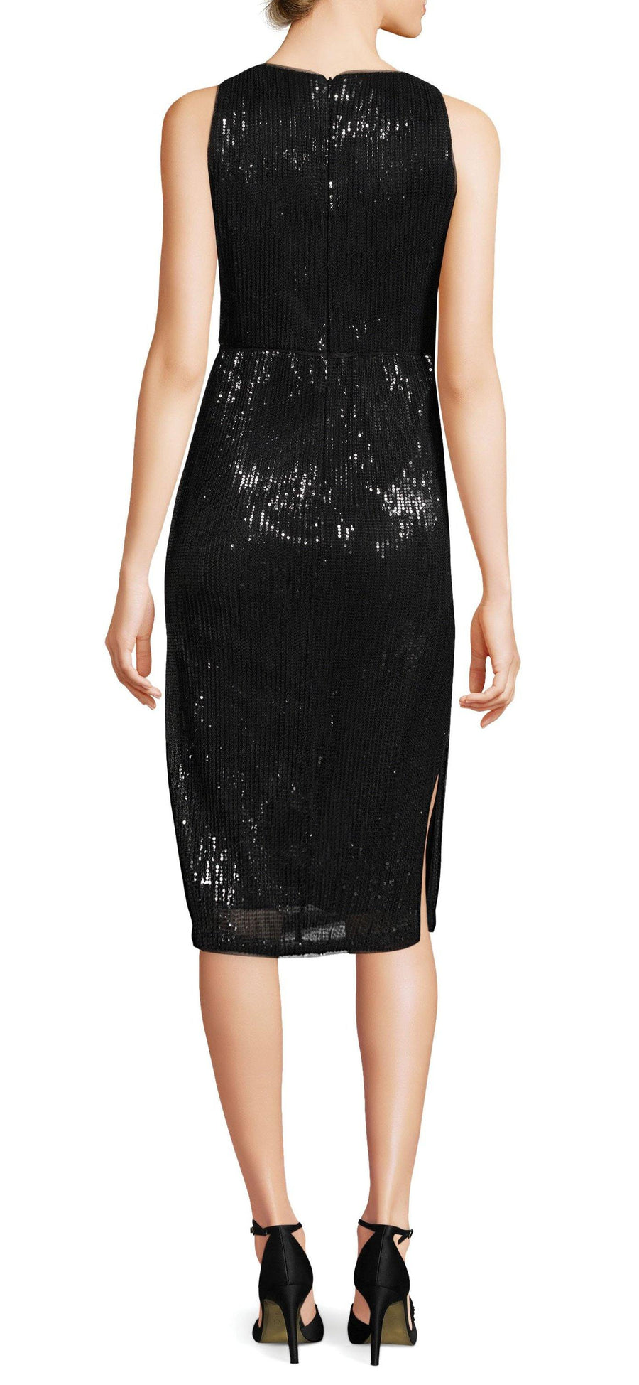 Adrianna Papell Scoop Neck Sleeveless Short Sequin Dress - The Dress Outlet Adrianna Papell