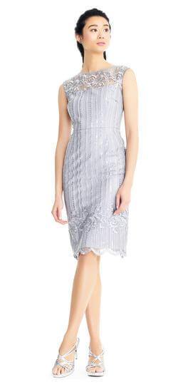 Adrianna Papell Short Formal Sleeveless Cocktail Dress - The Dress Outlet Adrianna Papell