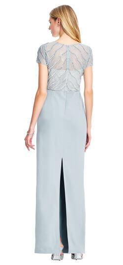 Adrianna Papell Long Formal Short Sleeve Evening Dress - The Dress Outlet Adrianna Papell