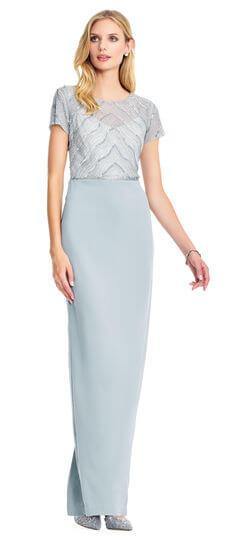 Adrianna Papell Long Formal Short Sleeve Evening Dress - The Dress Outlet Adrianna Papell