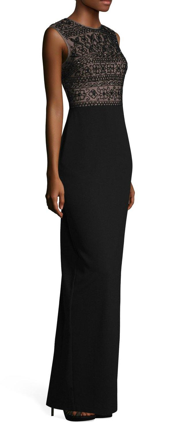 Adrianna Papell Crew Neck Sleeveless Formal Long Dress - The Dress Outlet Adrianna Papell