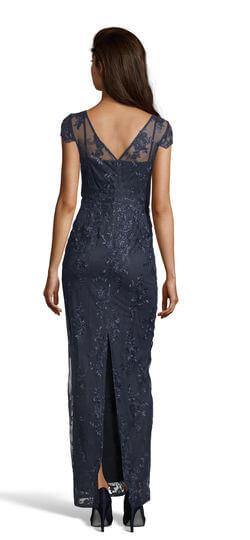 Adrianna Papell Long Formal Floral Evening Dress - The Dress Outlet Adrianna Papell