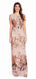 Adrianna Papell Short Sleeve Floral Evening Dress Formal - The Dress Outlet Adrianna Papell