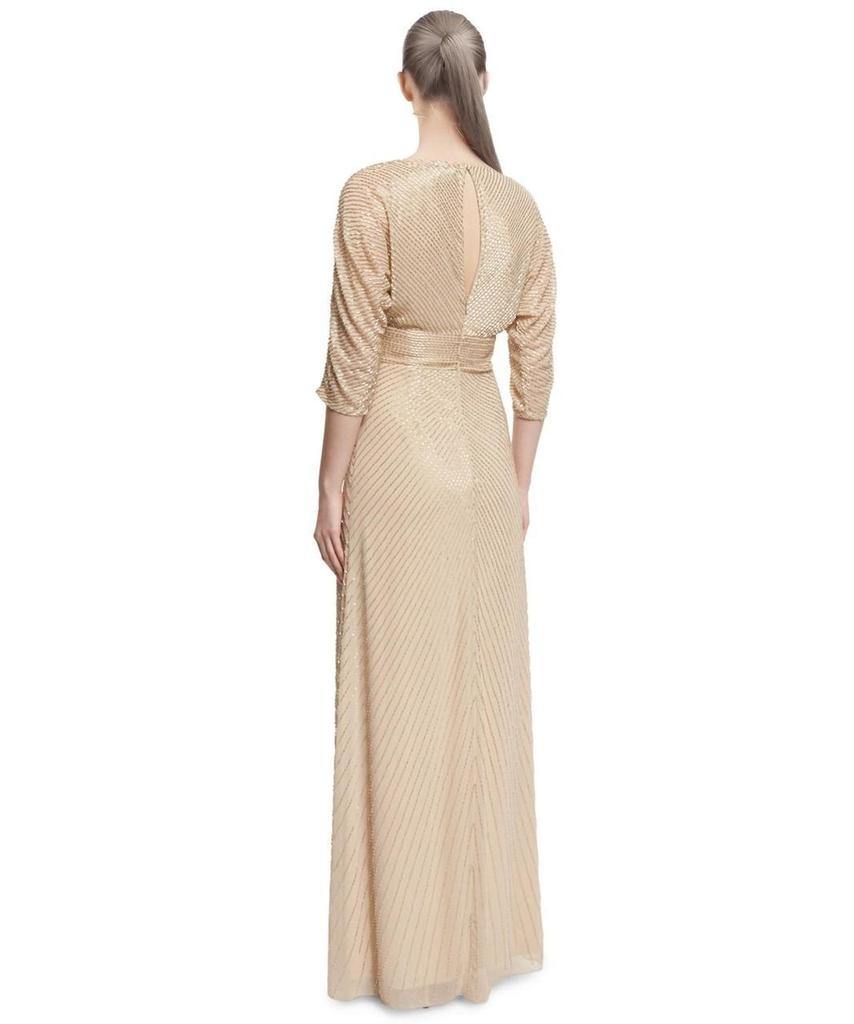 Aidan by Aidan Mattox Long Formal Beaded Chiffon Gown - The Dress Outlet