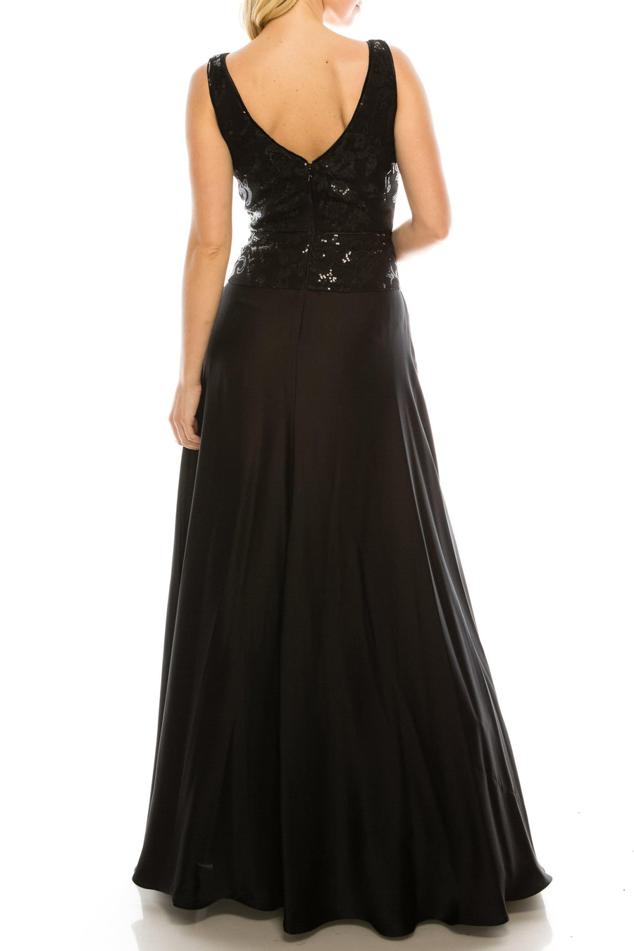 Aidan Mattox Long Formal Sleeveless Peplum Dress - The Dress Outlet