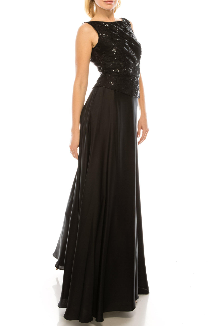 Aidan Mattox Long Formal Sleeveless Peplum Dress - The Dress Outlet