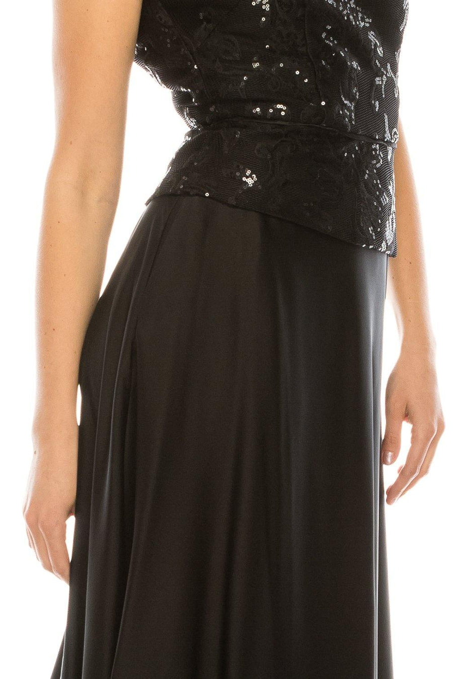 Aidan Mattox Long Formal Sleeveless Peplum Dress - The Dress Outlet