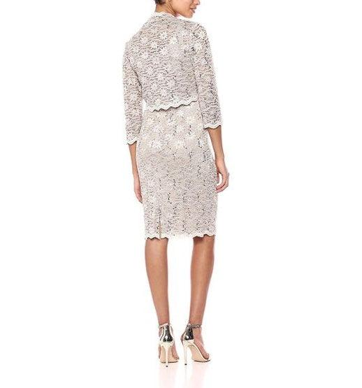 Alex Evenings Sleeveless Short Lace Dress  Bolero Jacket - The Dress Outlet Alex Evenings