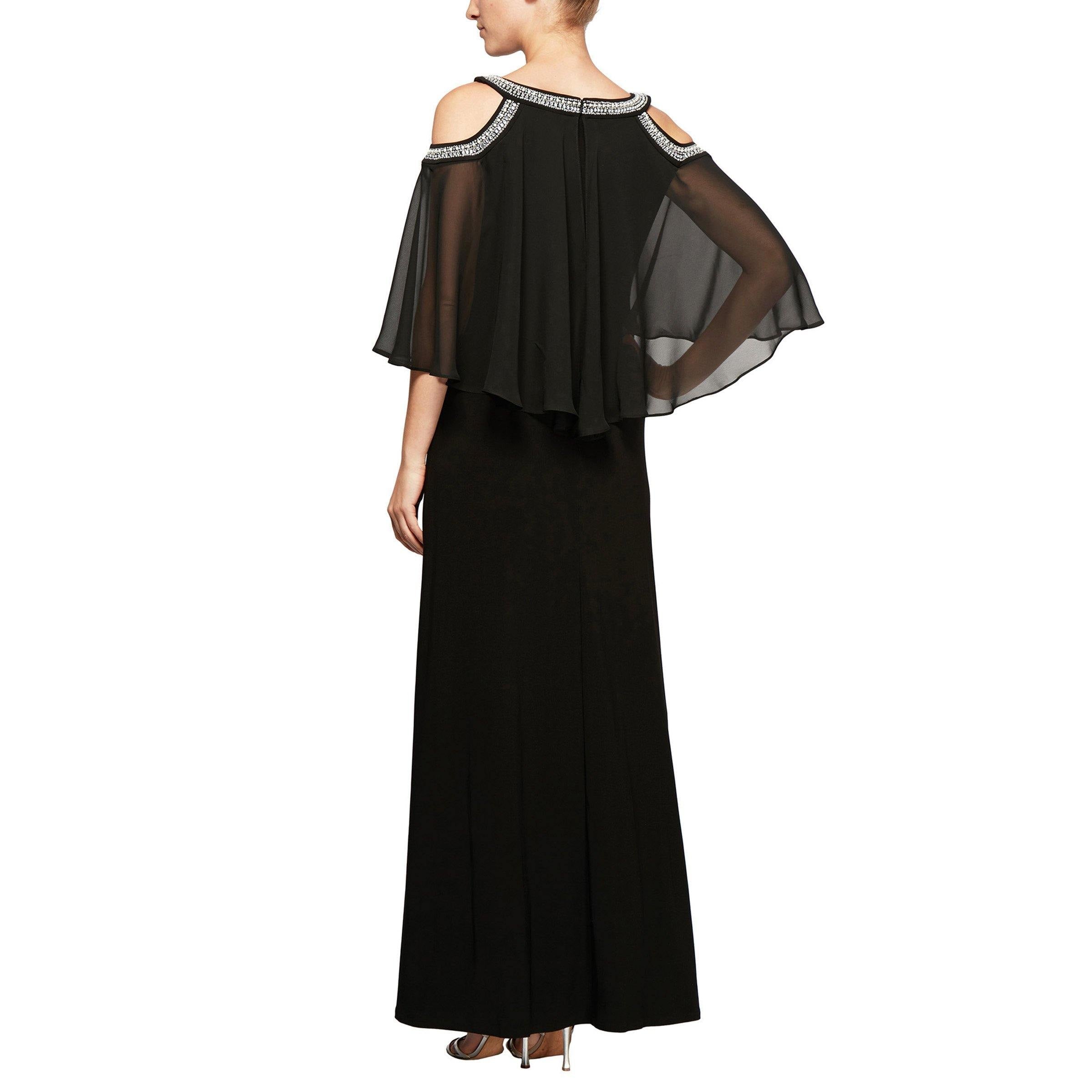 Black Alex Evenings AE1351319 Long Formal Popover Beaded Gown for 215.99 The Dress Outlet