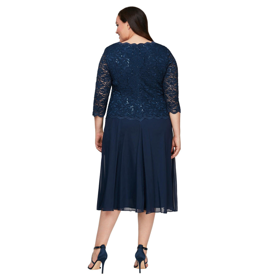 Alex Evenings Short Plus Size Chiffon Dress 4121796 - The Dress Outlet