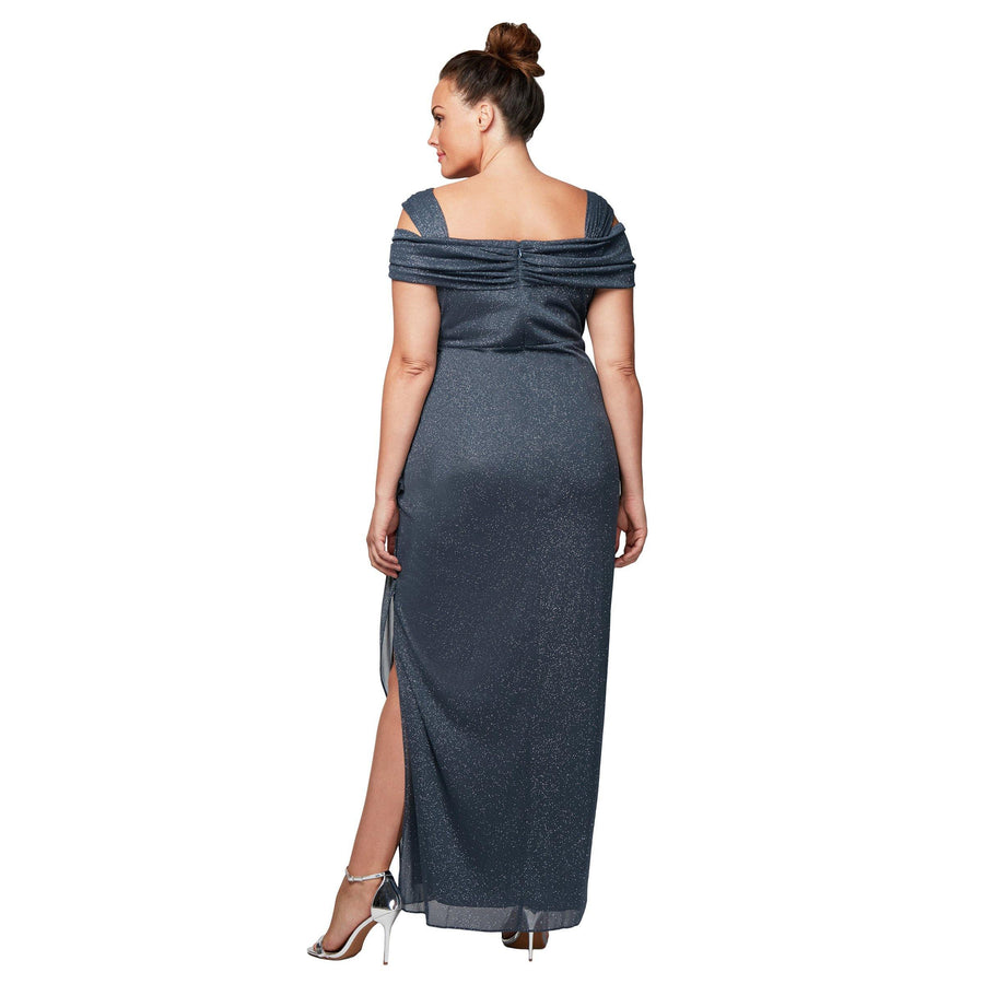 Alex Evenings Long Plus Size Glitter Dress 433026 - The Dress Outlet