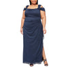 Alex Evenings Long Plus Size Glitter Dress 433026 - The Dress Outlet