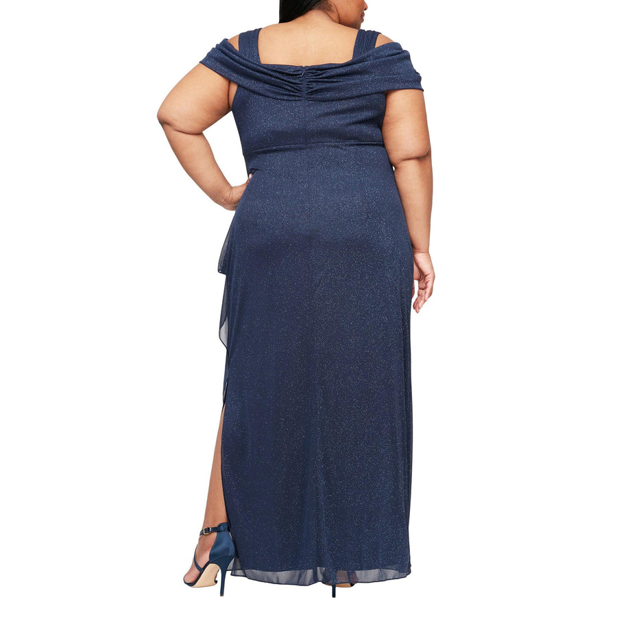 Alex Evenings Long Plus Size Glitter Dress 433026 - The Dress Outlet