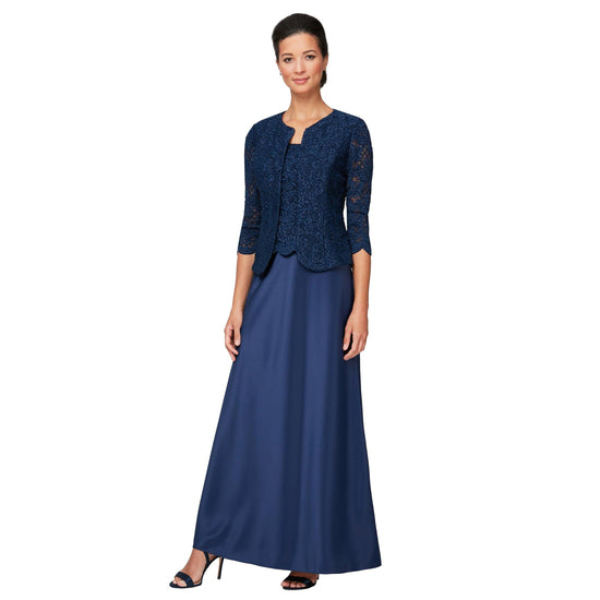 Navy Alex Evenings AE81122326 Long Formal Jacket Dress for $219.99 ...