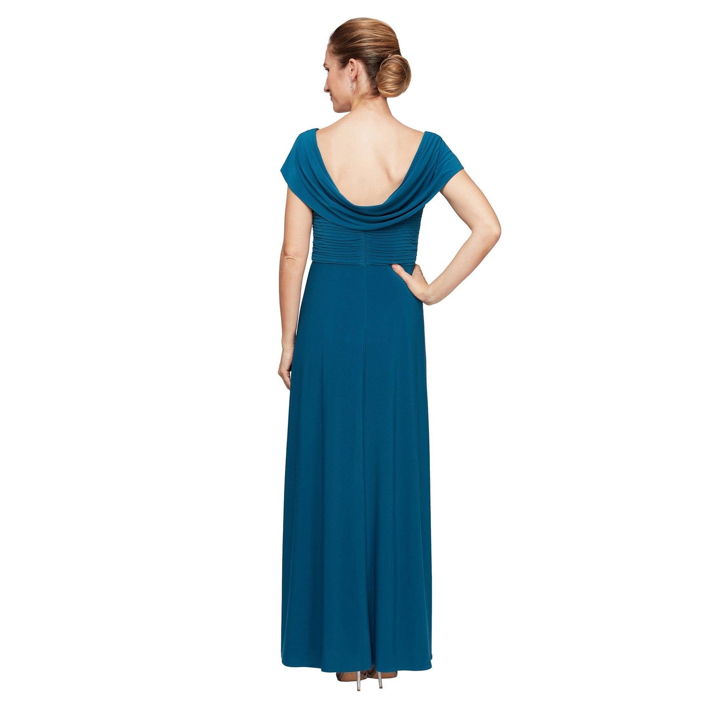 Alex Evenings Long Formal Pleated Dress 8135149 - The Dress Outlet