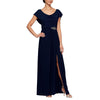 Alex Evenings Long Formal Pleated Dress 8135149 - The Dress Outlet