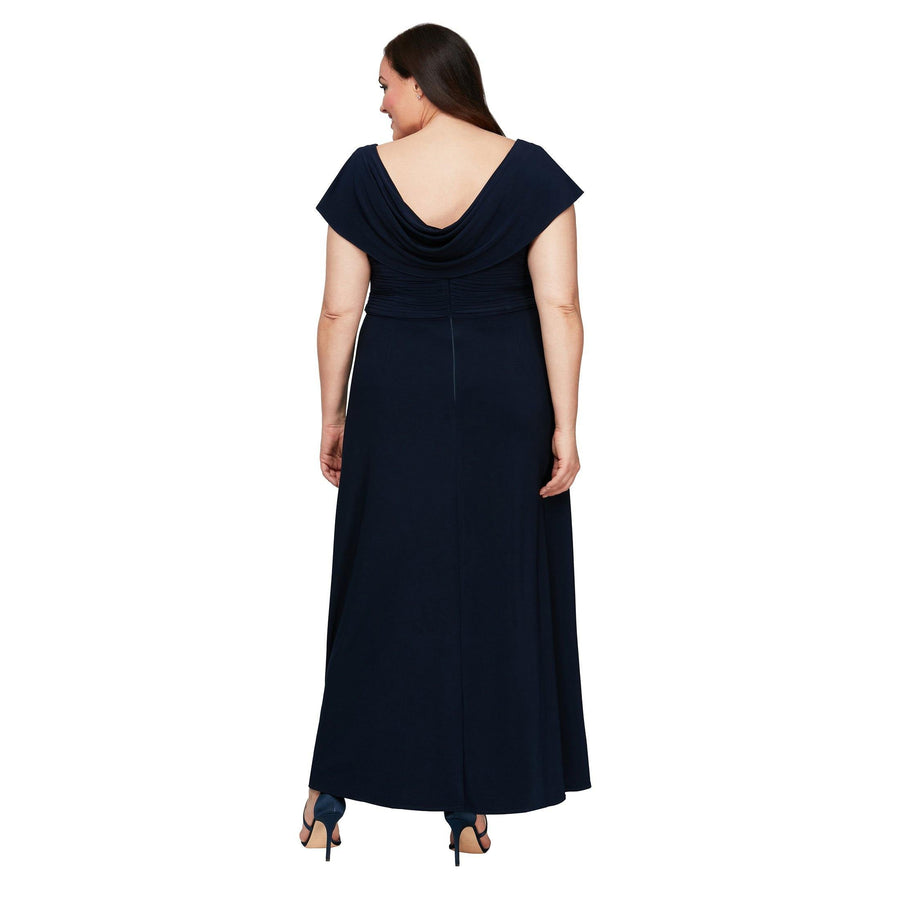 Alex Evenings Plus Size Long Pleated Dress 84351491 - The Dress Outlet