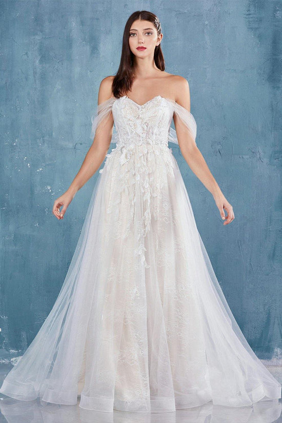 Andrea & Leo CDA0822 Long Off Shoulder Wedding Dress Bridal | The Dress ...