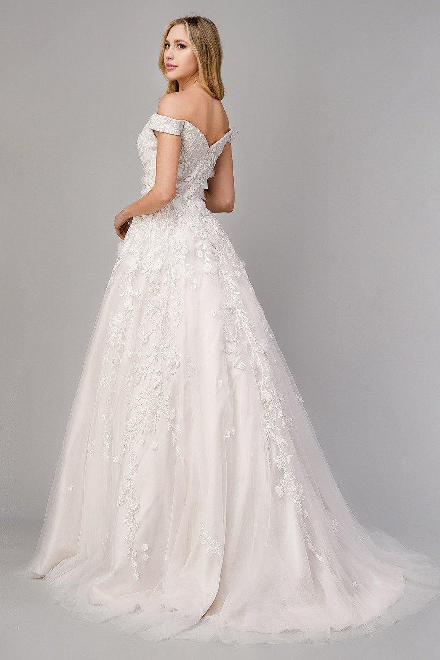 Andrea & Leo A1027W Peony Long Wedding Dress Off White