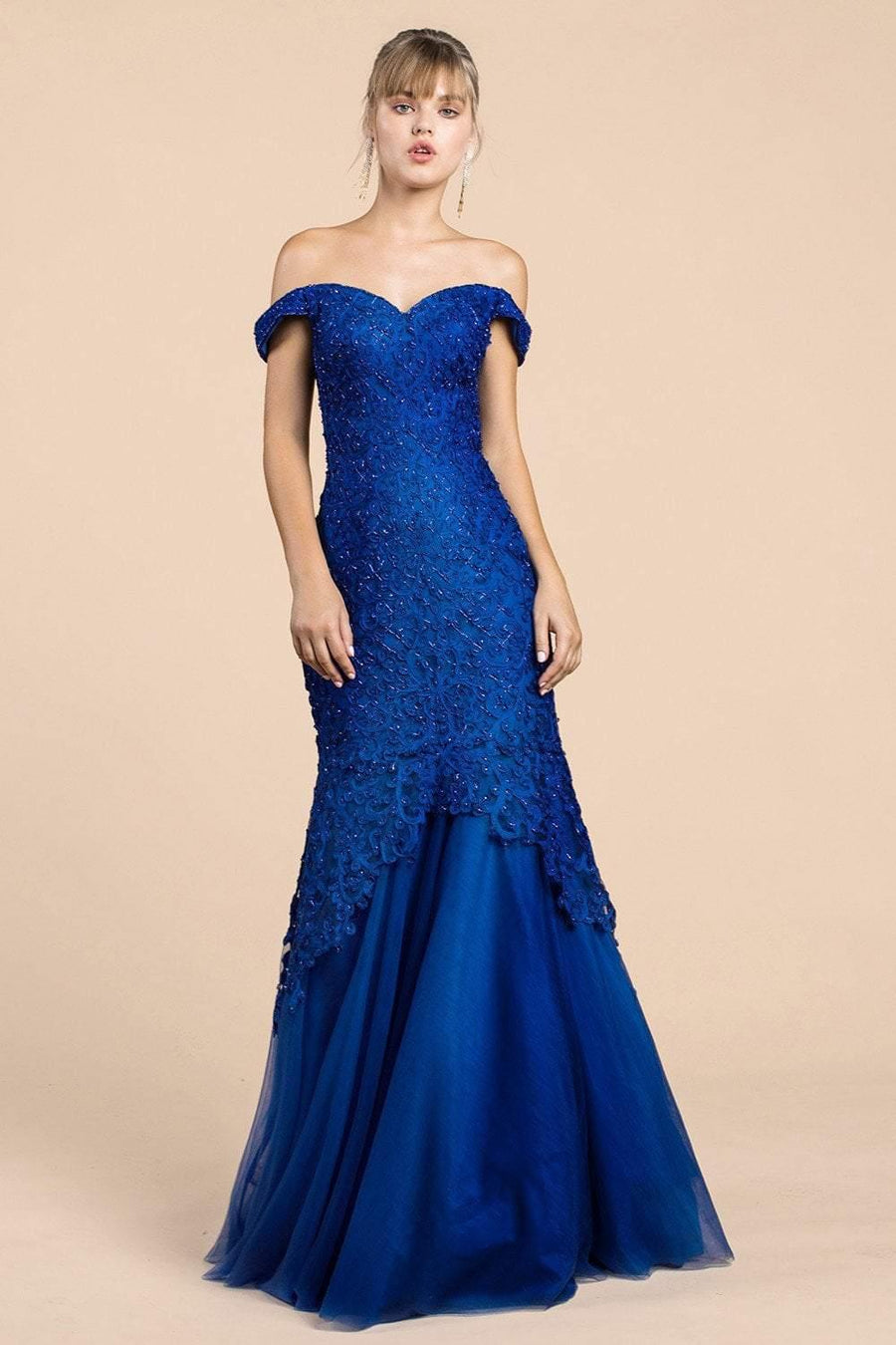 Andrea & Leo CDA0401 Long Prom Mermaid Dress Royal