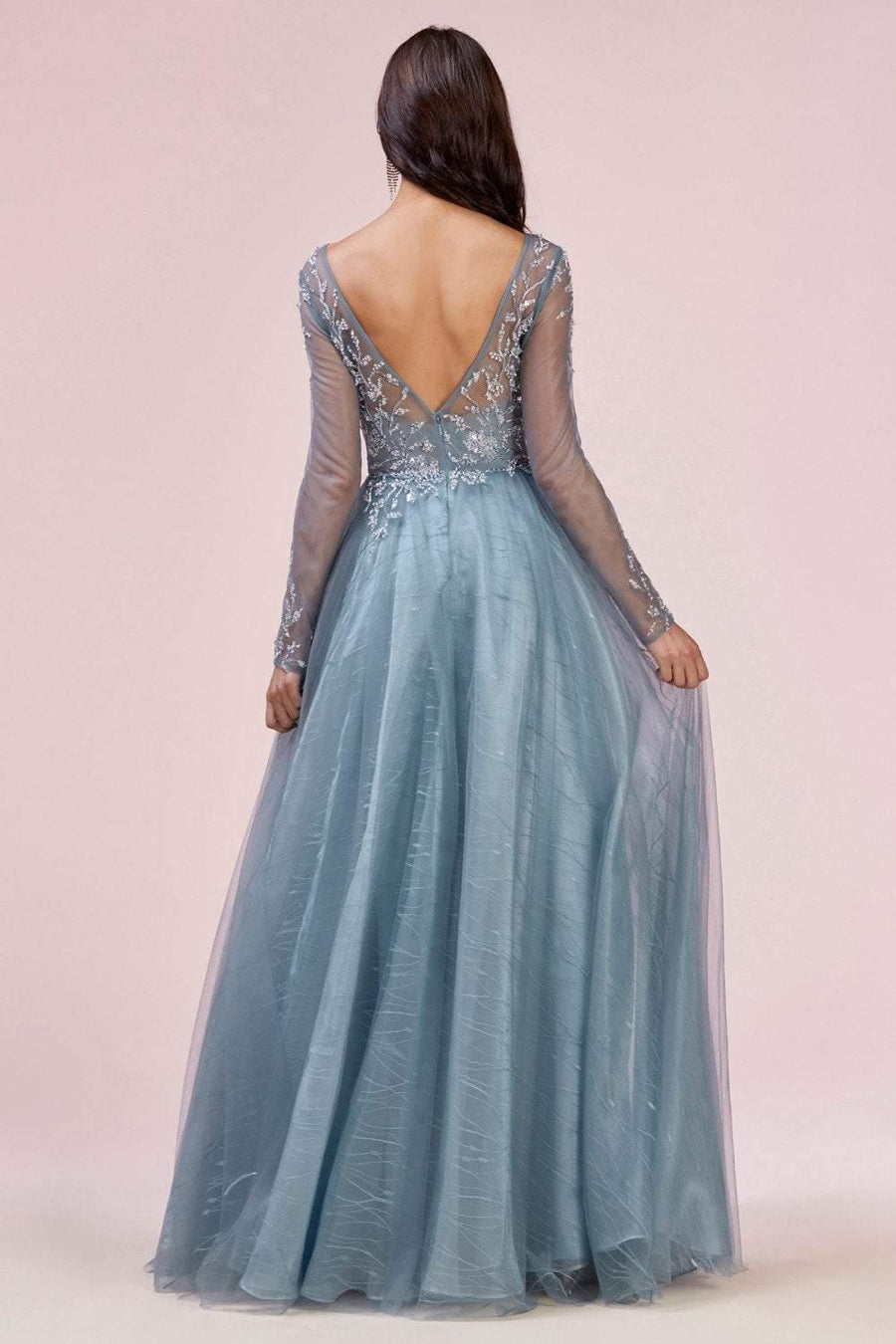 Andrea & Leo CDA0552 Formal Long Dress Prom Dove Blue