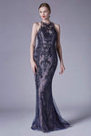 Andrea & Leo CDA0722 Prom Long Fitted Dress Formal Navy