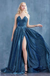 Andrea & Leo CDA0734 Sexy Glitter Long Prom Dress Midnight